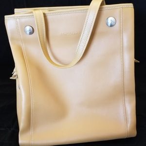 {Longchamp} Early 2000's Calfskin Tan Tote Bag